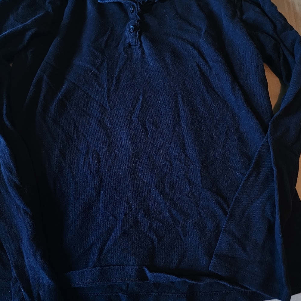 Navy Blue Long Sleeve Polo Shirt